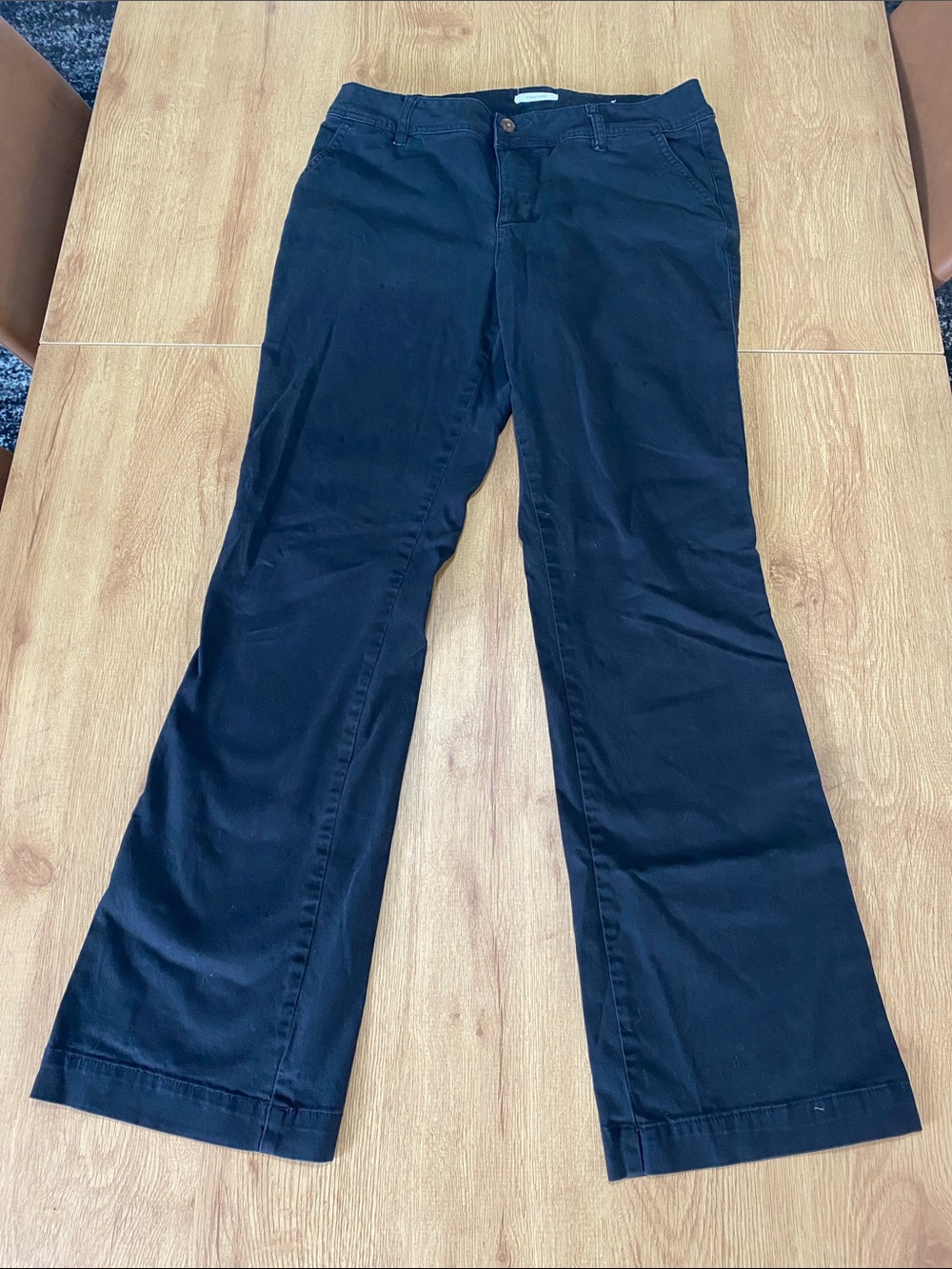 Black Flared Trousers with 2 Front Pockets